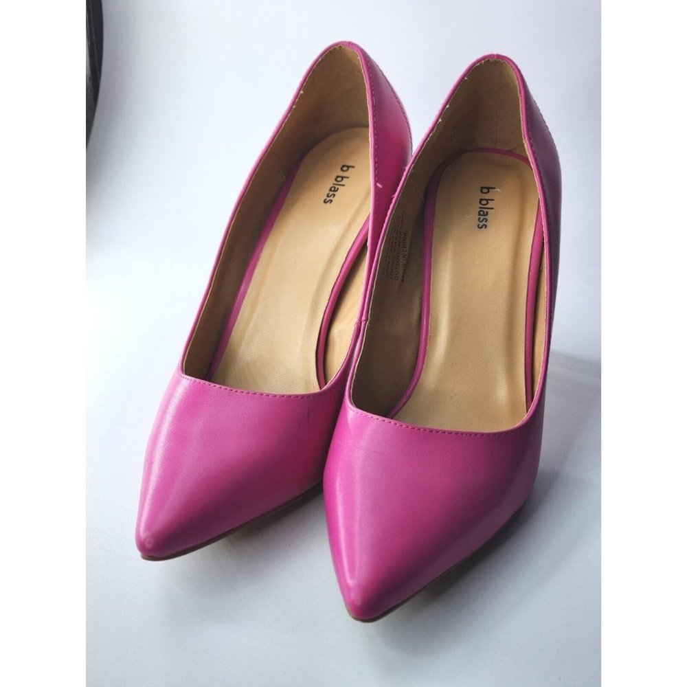 Bill Blass Women's Pink Leather Stiletto Heels Pumps Size 9